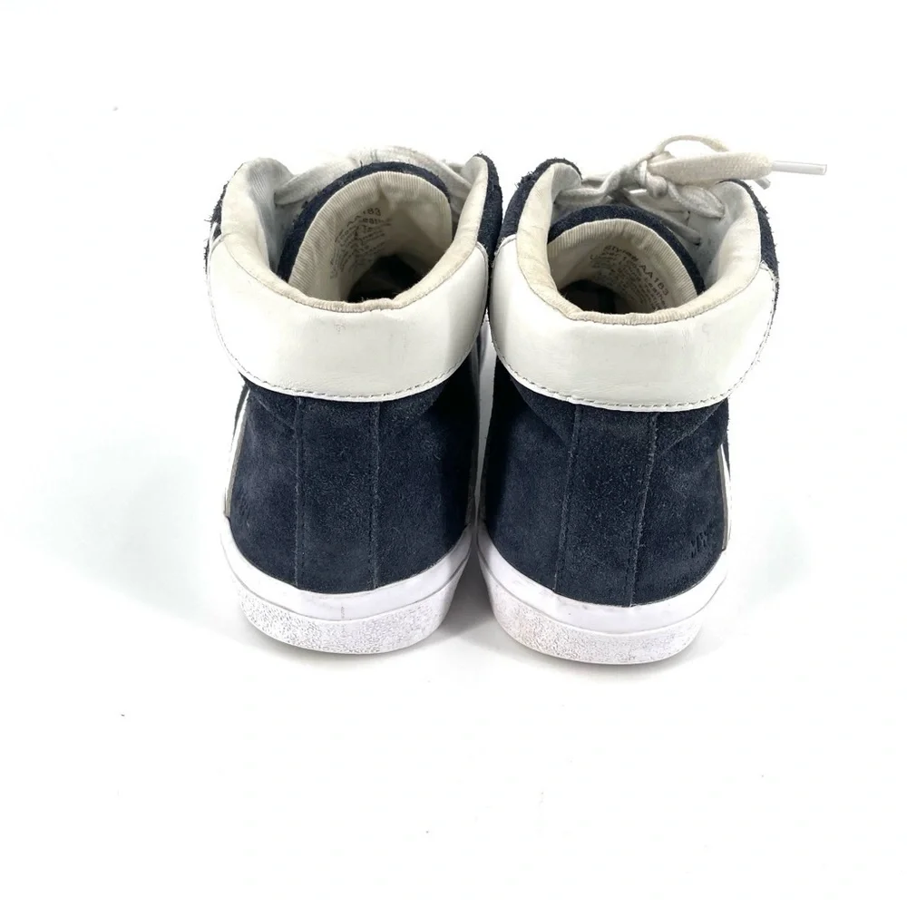 MADEWELL Sidewalk High-Top Sneakers in Suede Navy